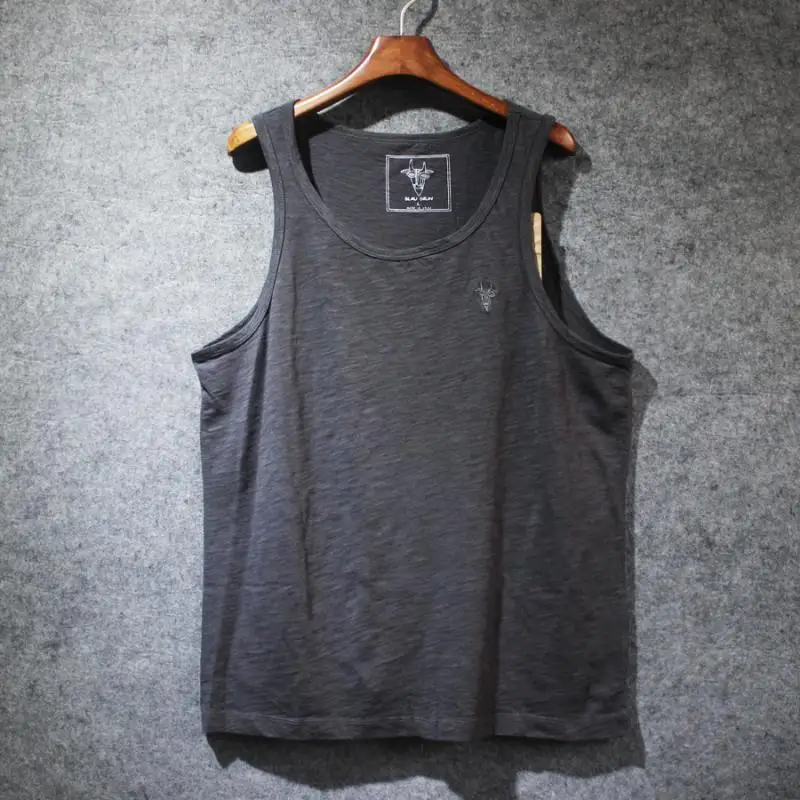 Verano de gran tamaño 300 Pou Retro Hong Kong Sle Fitn chaleco hombres deportes de playa suelta Svel camiseta corte Sve Top