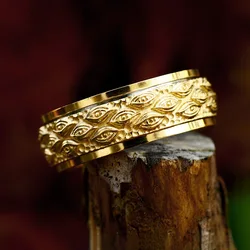 New Design Stainless Steel All Seeing Eye Ring Vintage Simple Fashion Rotatable Rings For Men Women Punk Jewelry Gifts Wholesale
