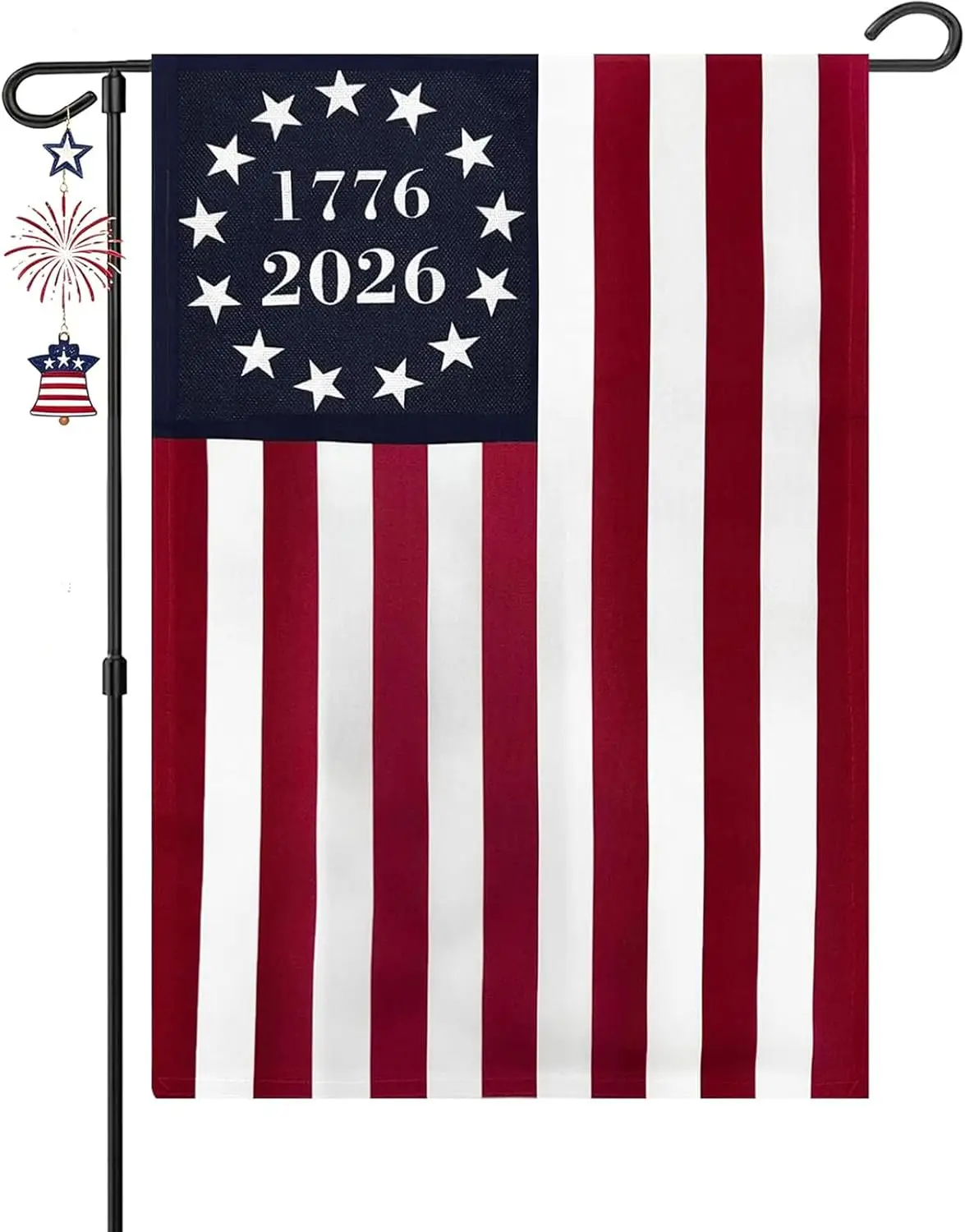 FRF USA 250th Anniversary Betsy Ross Garden Flag 12x18 Inch 1776-2026 Double Sided 13 Colonies Yard Flag, 250 Celebration Pa IIC