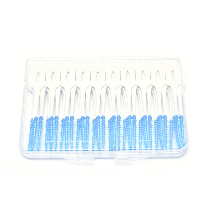 40pcs Floss sticks Interdental Brushes Oral Cleaning Double Head Soft Silicone Teeth Dental Cleaning Toothpicks Oral Care