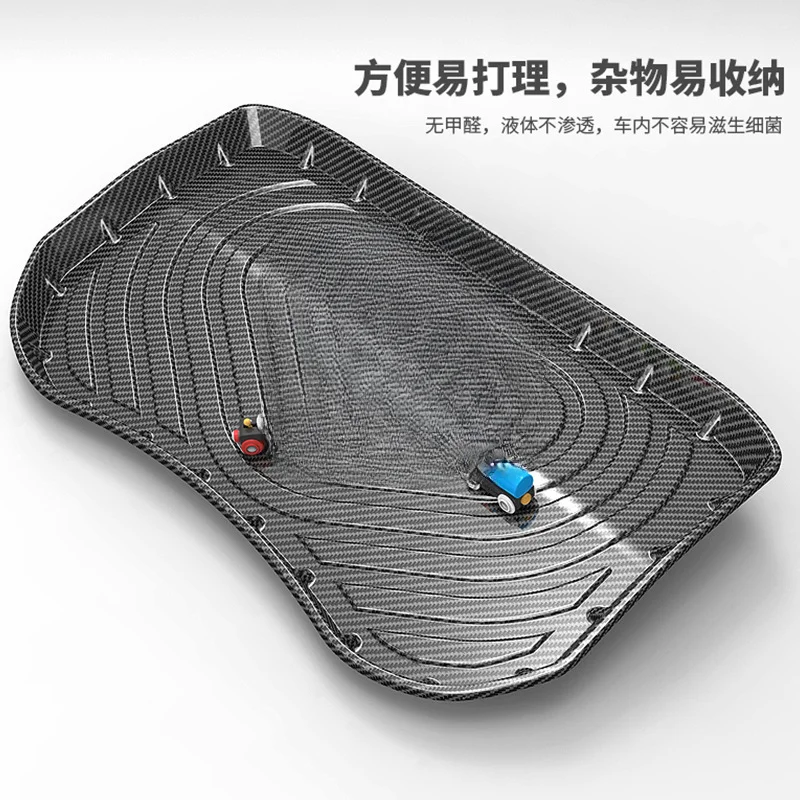 Carbon Fiber Pattern TPV Trunk Mat For BYD Destroyer 05 Dolphin S7 F3 E2 E5 Quick Sharp