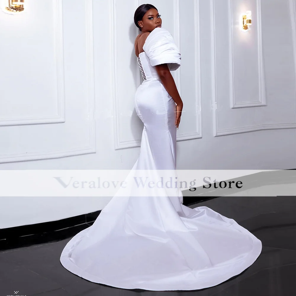 African Women Prom Dresses Mermaid 2023 White Aso Ebi Evening Gowns Nigerian Special Occasion Party Wear