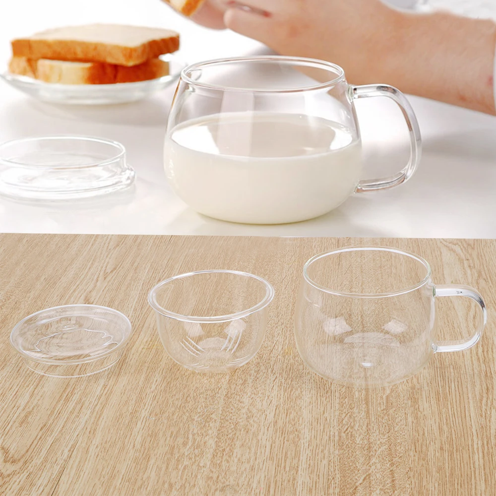 Heat Resistant Glass Tea Cup with Infuser and Lid Loose Leaf Tea Strainer Coffee Filter