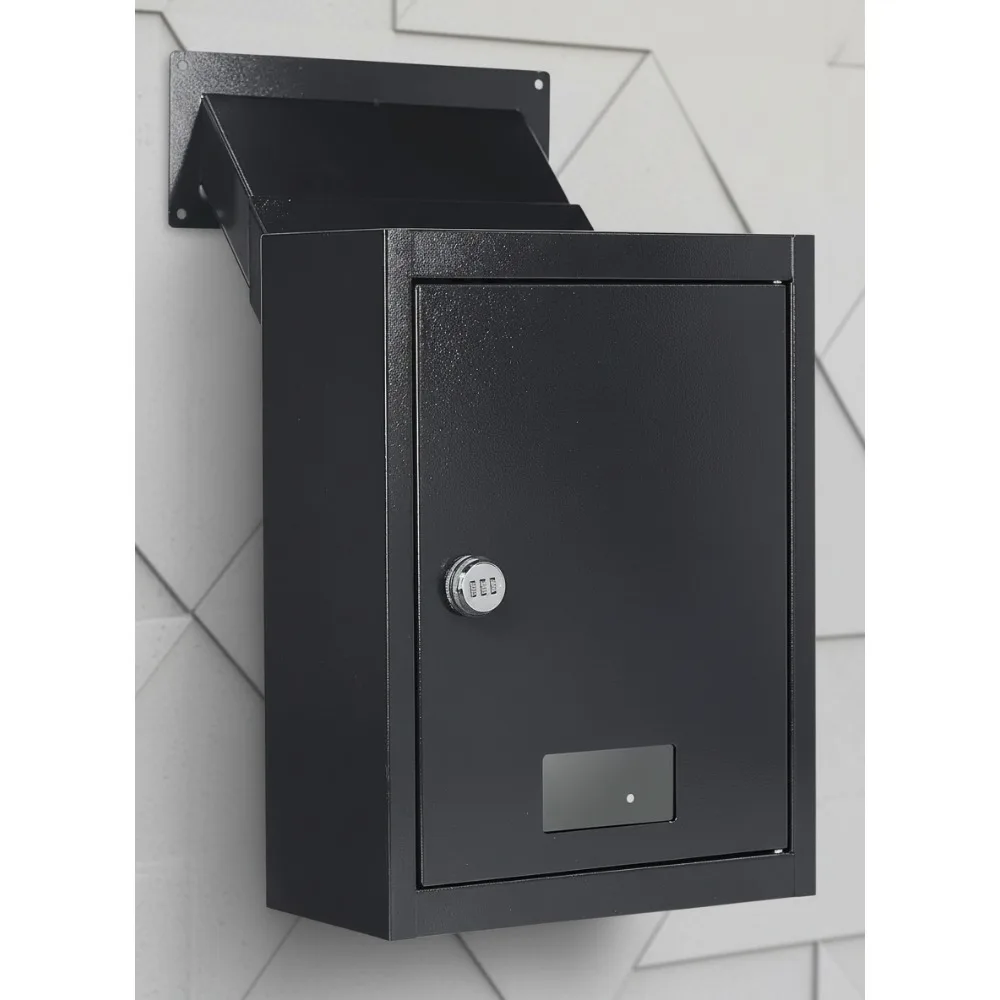 

Wall Mount Drop Box with Combination Lock, 16.5x12.5x6 Inch Adjustable Mail Slot Safe for Home Office Security