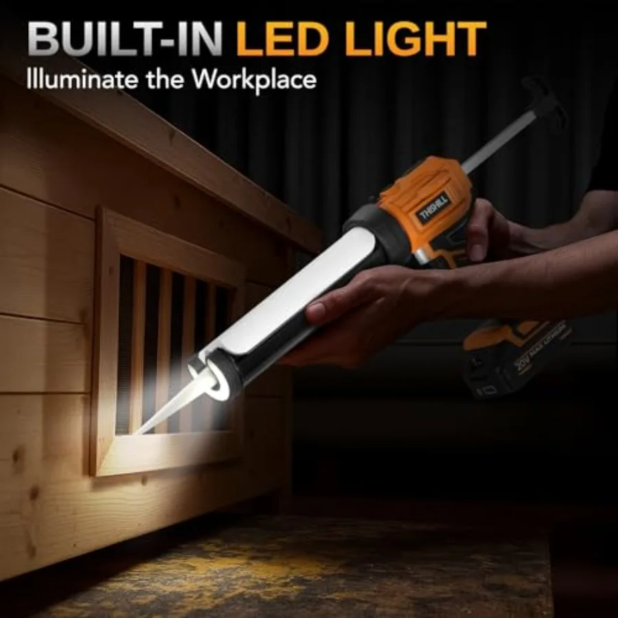 مسدس السد الكهربائي 10 أونصة/300 مل مع نظام يعمل بالبطارية 20 فولت يتضمن بطاريتين 2.0 أمبير في الساعة و4 إعدادات للسرعة 9 قطع من السيليكون #5