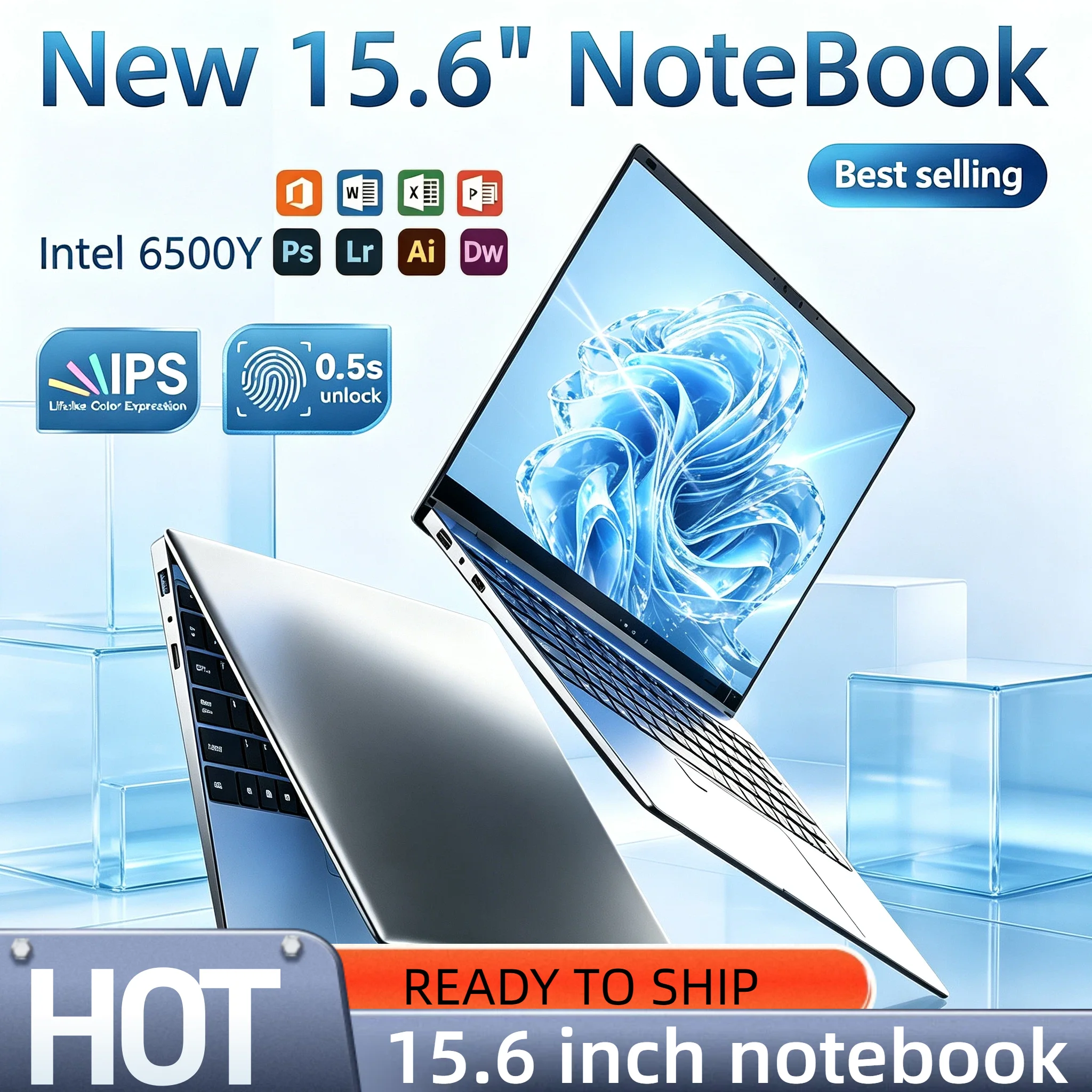 Pentium Gold 6500Y Intel 15.6 Inch Laptop 2C4T 32GB RAM 2TB SSD 5000mAh Backlit Fingerprint Gamer Office Max Prime