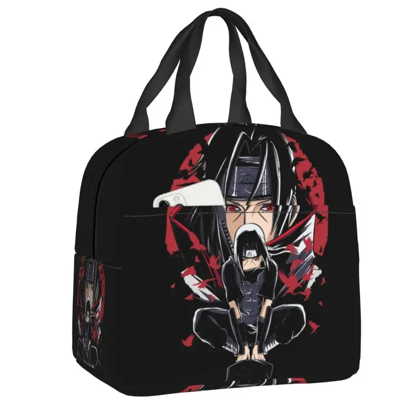 

Custom Uchiha Sasuke Lunch Bag Men Women Warm Cooler Insulated Lunch Boxes for Kids School Children