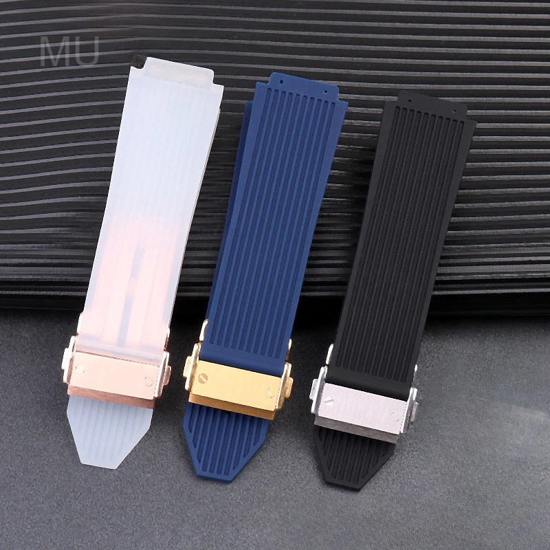 Exquisite Silicone Watchbands for Hublot Yubo Big Bang Classic Fusion Series Soft Waterproof Breathable Strap 26x19mm