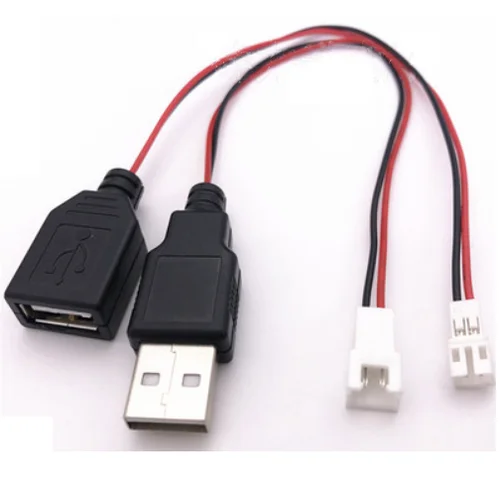 Cable terminal USB a XH2.54/PH2.0 Fuente de alimentación de 2 núcleos Enchufe USB macho/hembra