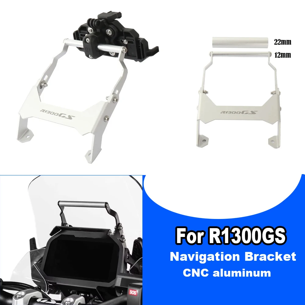 

Для BMW R1300GS R 1300GS ADV 2023- мотоциклетный алюминиевый GPS-держатель для телефона, подставка для навигационной пластины, кронштейн, адаптер для устройства 12/22 мм