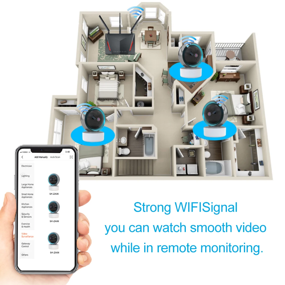Wifi 1080P Camera Tuya Smart Life IP Camcorders Wireless Security Surveillance P2P HD Security Cam 2-Way Audio Baby Monitor New