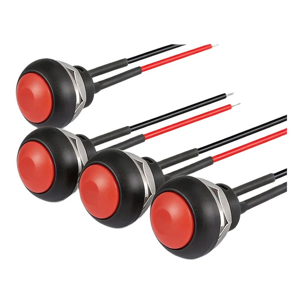 12MM Momentary Push Button Switch Kit 6pcs with Pre Connected Wires for Seamless Integration into Control Panels