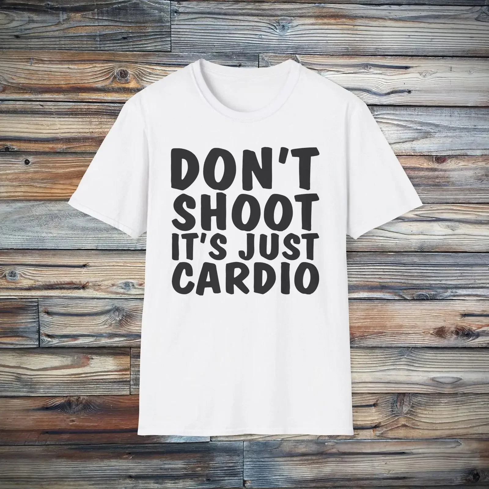 Don't Shoot It's Just Cardio T Shirt Anti ICE Protest Front amp Back vintage Washed streetwear Comfortable designer clothes