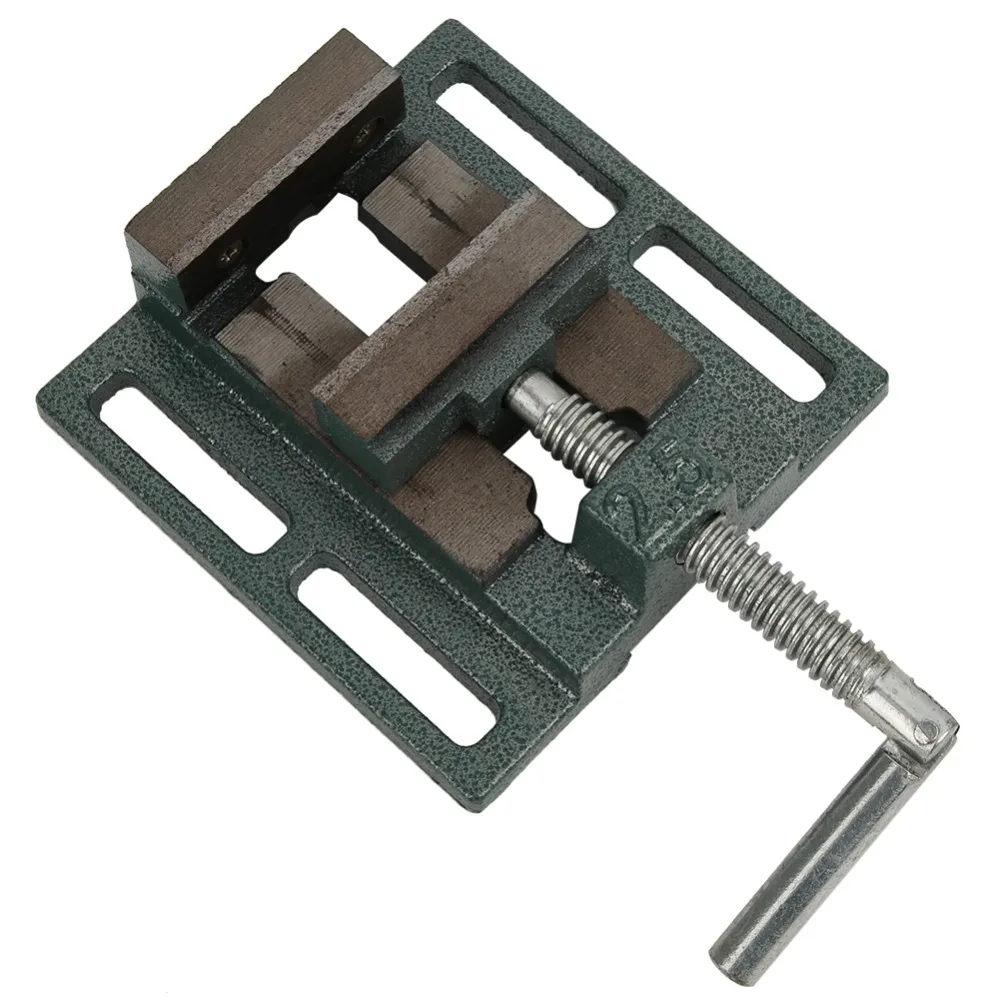 2.5in Jaw Width Drill Press Vise Heavy Duty Cast Iron Guide Rod Design Bench Clamp Tools High Accuracy 6 Inch Clamp