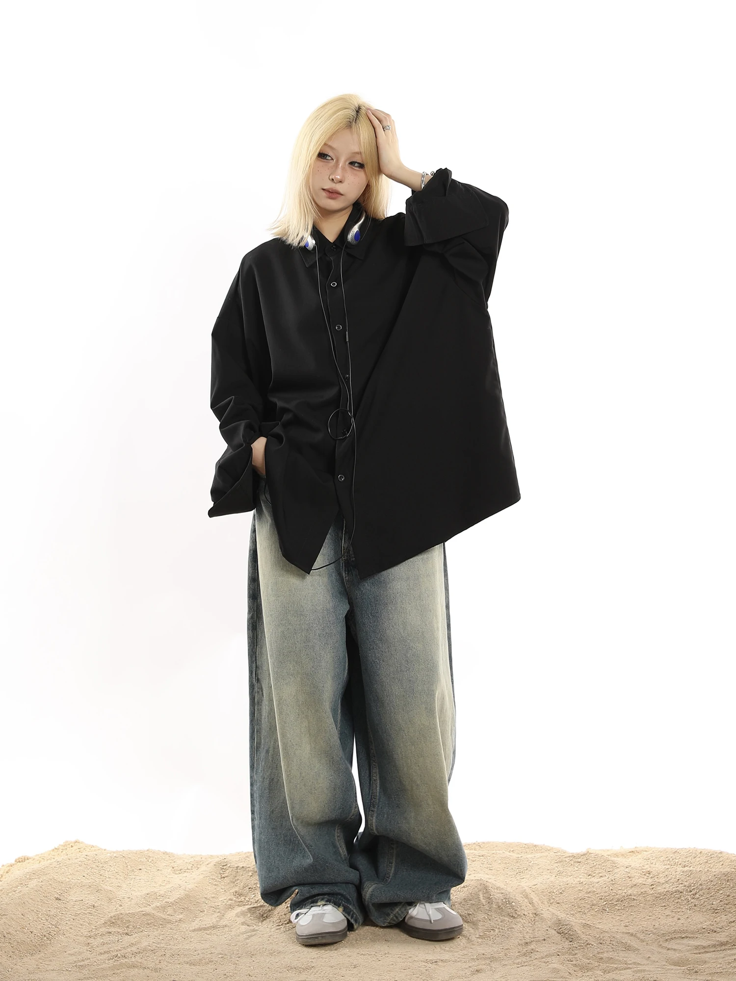 

Wild American Vintage Loose Base irt женские однотонные длинные све повседневные irt осенний сезон дышащее полиэфирное волокно