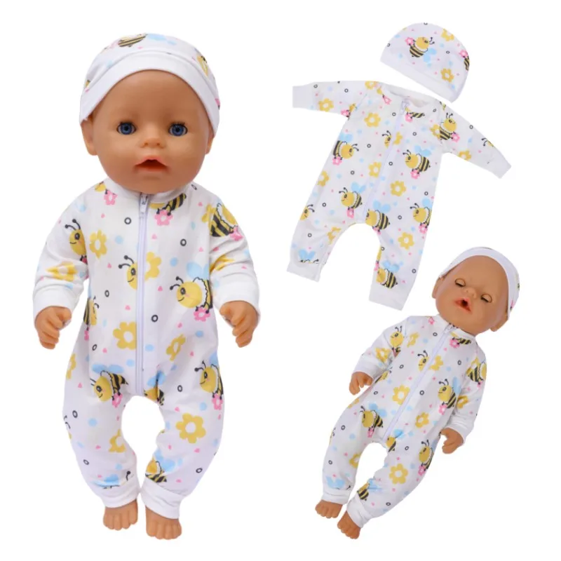 Jumpsuit + Hoed Geschikt Voor 17-18 Inch Poppenkleding, Poppenkleding, Vakantiegeschenken (Exclusief Poppen)