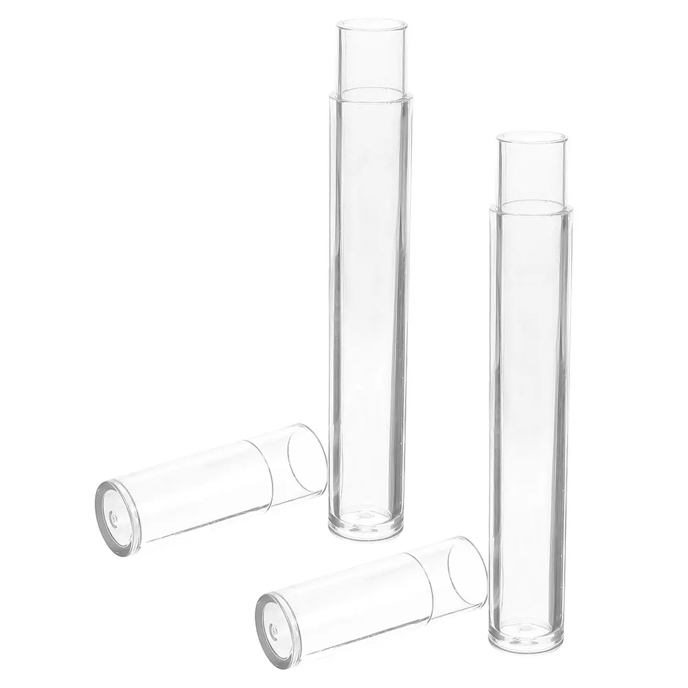 2 Stuks Plastic Doorzichtige Ronde Buis Opslagcontainers Pincet Houder Case Draagbare Wimper Pincet Organizer Kralen Opslag
