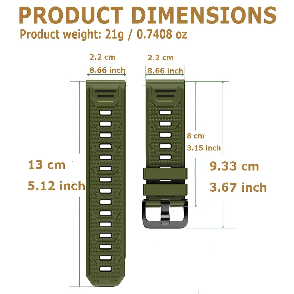 22mm Soft Silicone Watch Strap,For Suunto Watch Vertical 2 Run Race 2 Ocean Vertical 9 Peak 5 Peak 9 Peak Pro Grit X-Pro Vantage M M2. Stylish Breathable Sport Replacement Wristband.Smart Watch Accessory.Holiday Gift, For Men And  Women