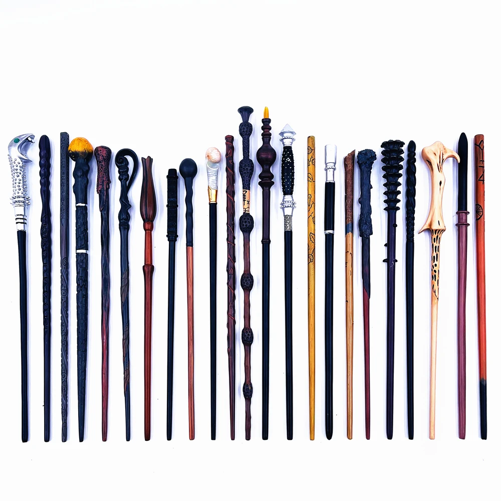 24 tipos de varitas mágicas con núcleo metálico Ditu de 35-40cm, caja Dumbledore Malfoy Hermione Voldemort, varita mágica sin