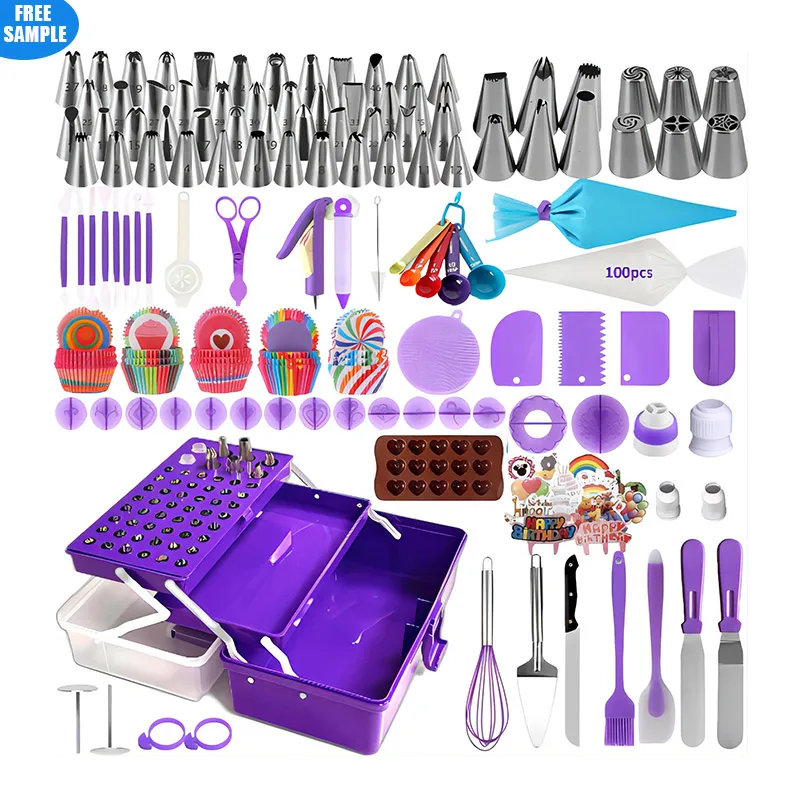 2023 Upgrade 365pcs Cake Decorating Cupcake Baking Accessories Supplies Kit with Storage Tool Box for Cookie Fondant Pastry