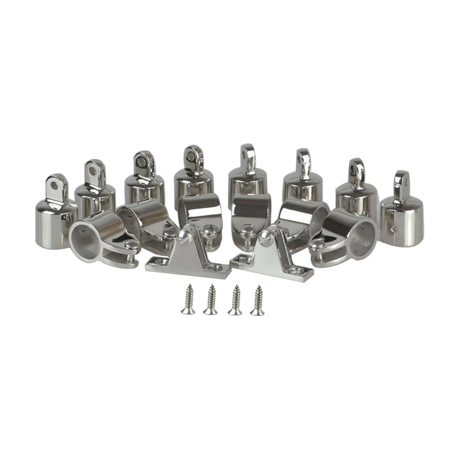 

Bimini Top Hardware Deck Hinge 16Pcs Jaw Slide with Installation Screws Cap External Eye End 7/8" Bimini Top Fittings Rustproof