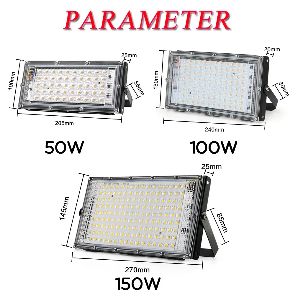 50W 100W 150W Led światło halogenowe IP65 wodoodporny AC 220V reflektor zewnętrzny projektor oświetleniowy reflektor LED lampa uliczna ściany