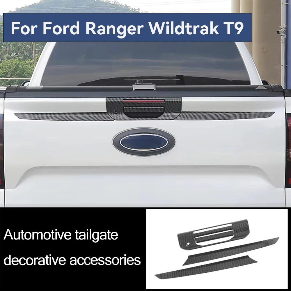 

Подходит для Ford Ranger Wildtrak T9 2024 2023, декоративная крышка багажника автомобиля, рамка с логотипом задней ручки и замочной скважиной