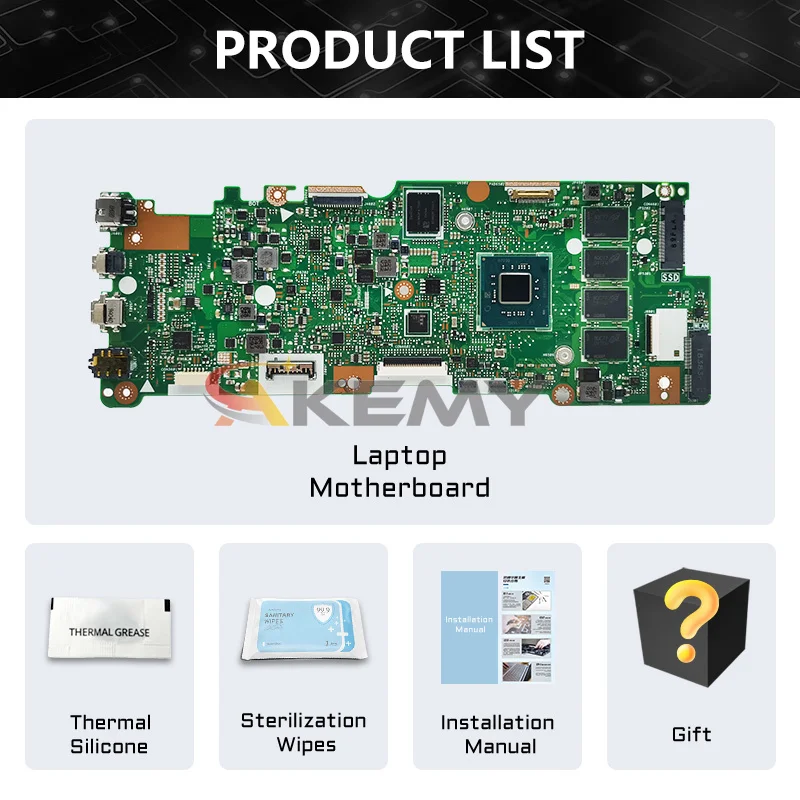 Tp401ma Motherboard für asus tp401mas tp401mar tp401marb tp401m j401ma Laptop Mainboard ssd 64g 128g CPU n4000 n5000 RAM 4GB