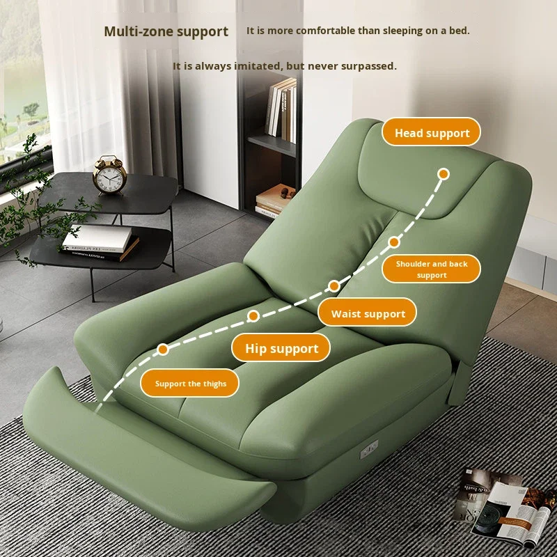 Multifunctional Nordic Electric Rocking Recliner Chair with Metal Frame Single Seat for Bedroom Use