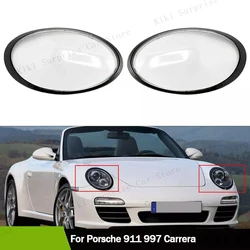 For Porsche 991 911 Targa Carrera 2013-2018 Black Edge HeadLight Lens Cover Shell Transparent Lampshade Headlamp Cover