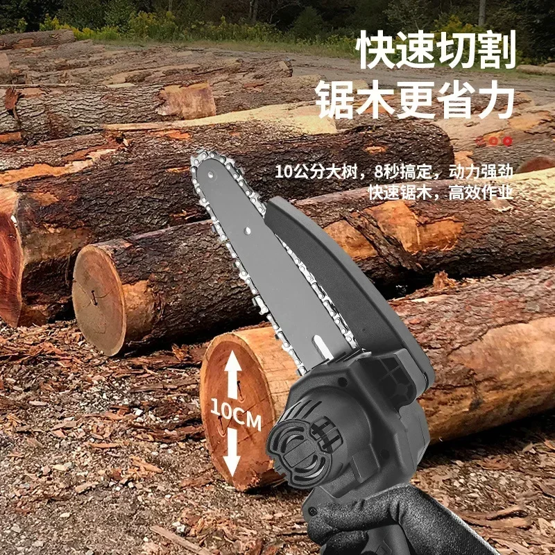 4 Inch 6 Cordless Electric Chainsaw Battery Powered Handheld Mini Woodworking Saw For Cutting Trees And Branches Rechargeable