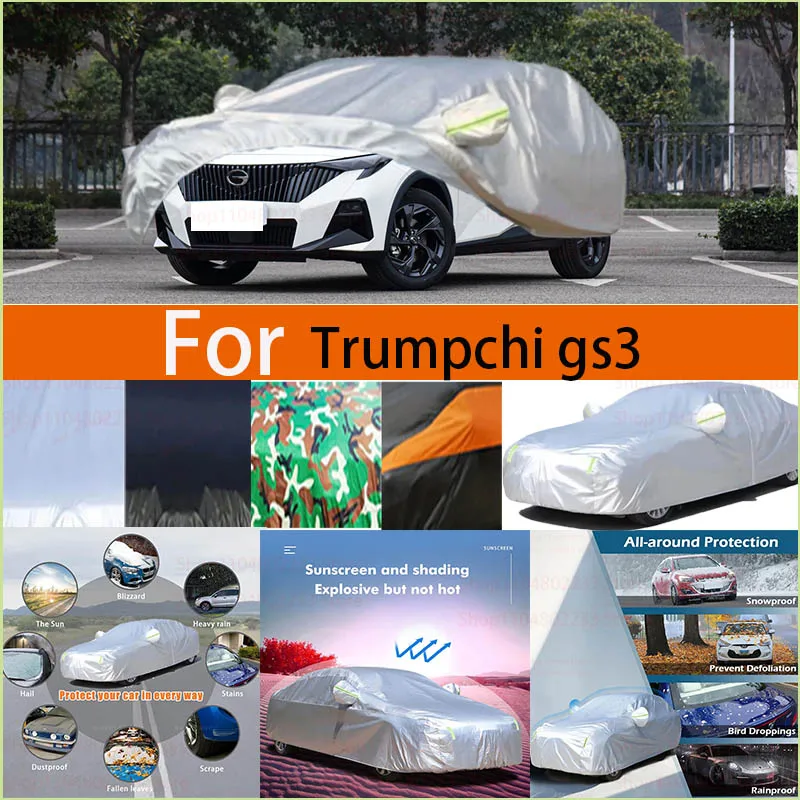 

For Trumpchi Gs3 Windproof Car Cover with Reflective Strip Auto Anti-UV Sun Rain Snow Dust Paint Protect Cover