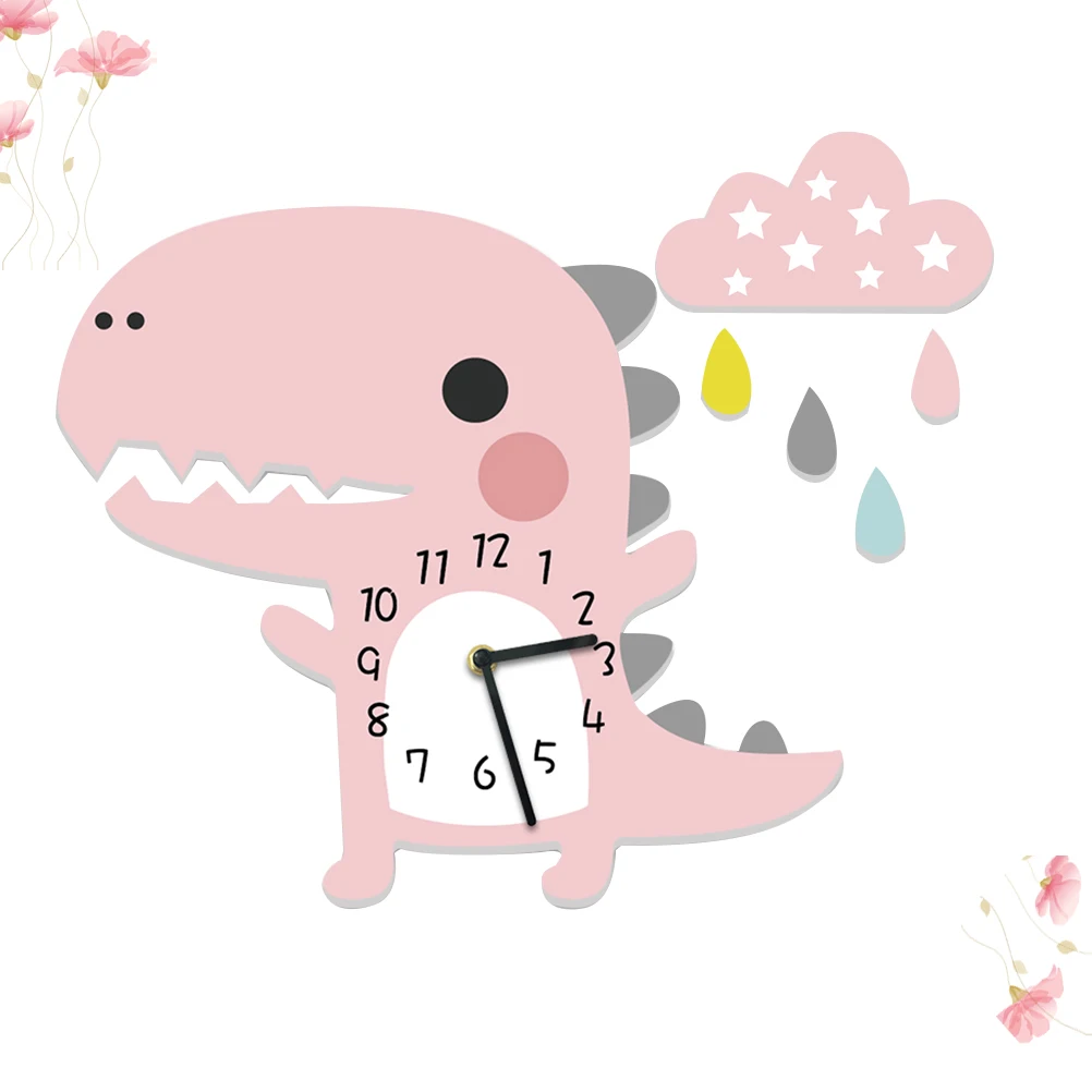 

Cartoon Dinosaur Wall Clock Room Decor Silent Alarm Bedrooms Animal House Home Three-dimensional Child
