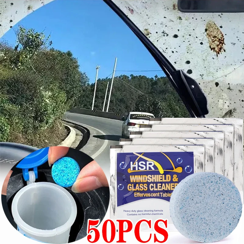 Solid Cleaner Car Windscreen Cleaner Effervescent Tablet Auto Wiper Glass Solid Cleaning Concentrated Tablets Detergent