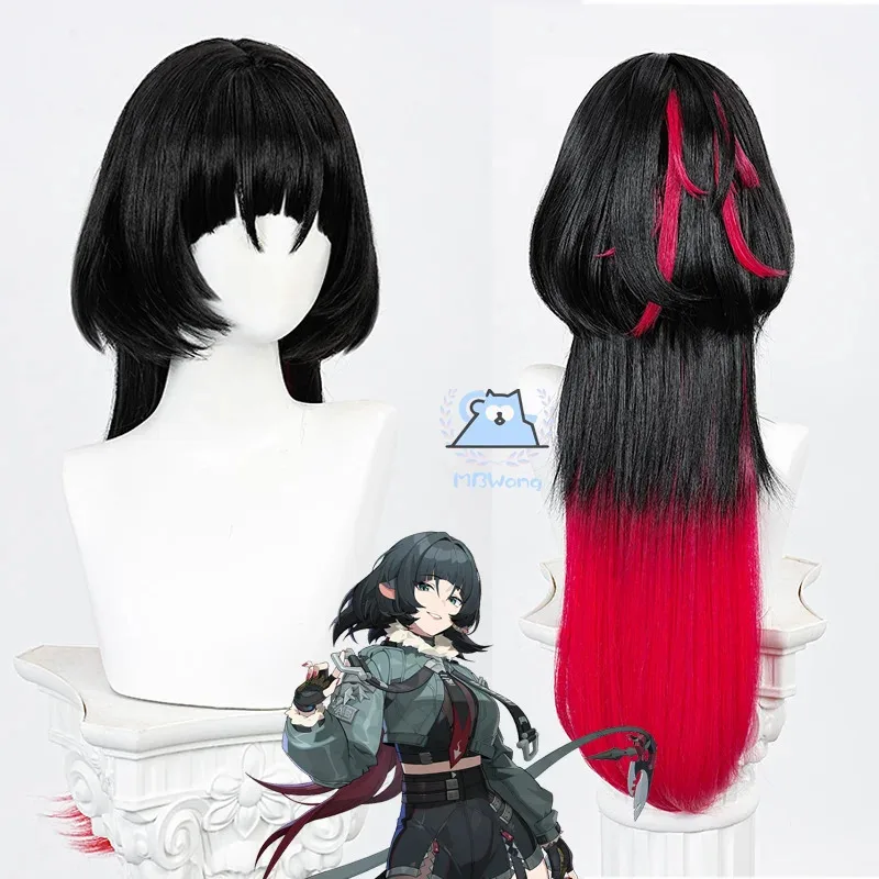 Wig Cosplay Zenless Zone Zero Jane Doe Rambut Panjang Hitam Merah Baru Permainan Eridu Pesta Halloween untuk Wanita Gadis Alat Peraga Permainan Peran