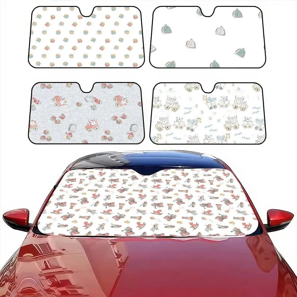

Classical Floral Print Car Windshield Sunshade - Anti-UV, Keep Car Cool, Front Window Cover, Interior Protector