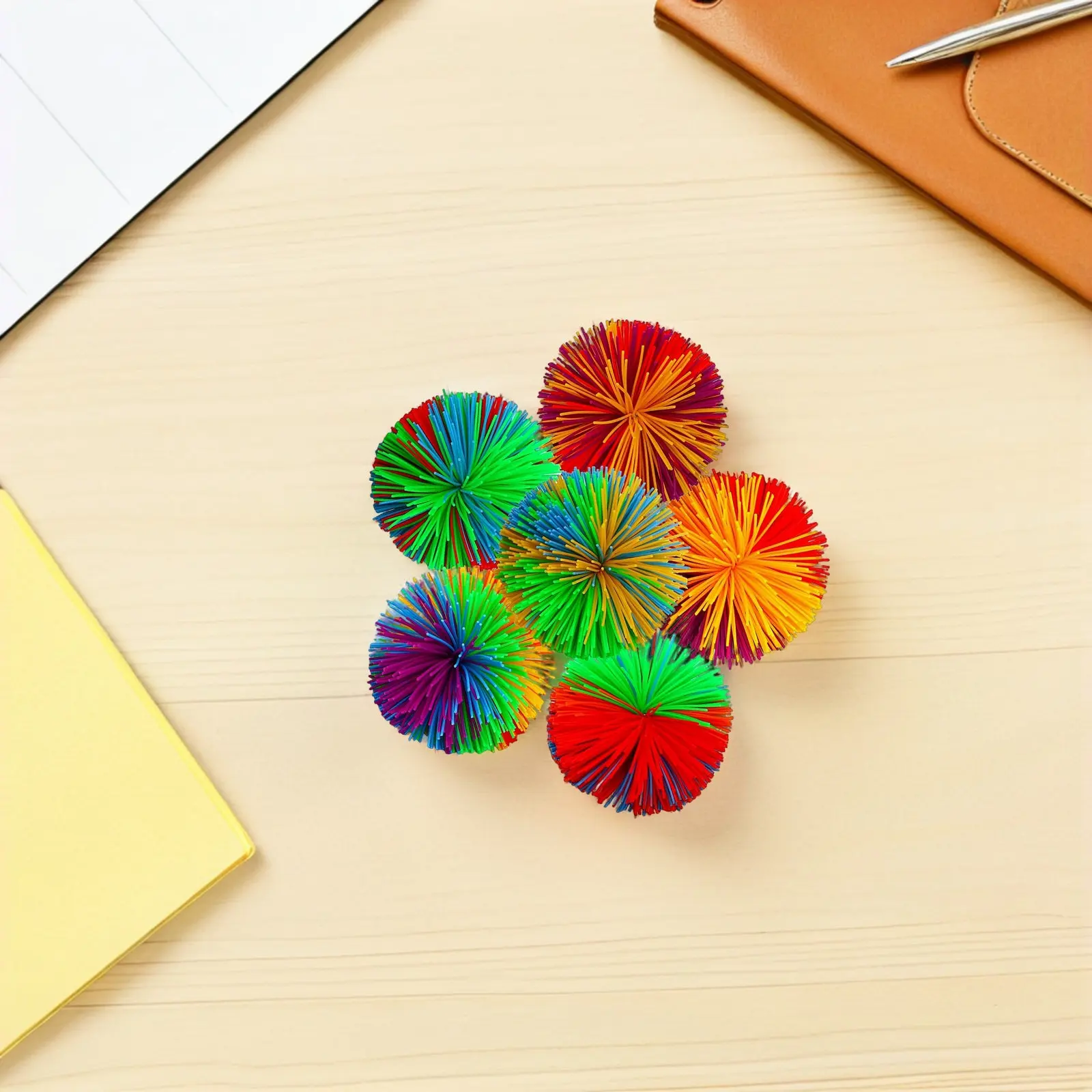 1Set Silicone Sensory For Adult Fidget Toy Colorful Stringy 60MM Soft Multipurpose Relief Bouncing