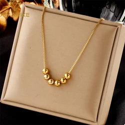 XIYANIKE 316L Stainless Steel Necklace Ball Pendant Accessories for Women Exquisite Simple New Trends Party Jewelry Gift Collier