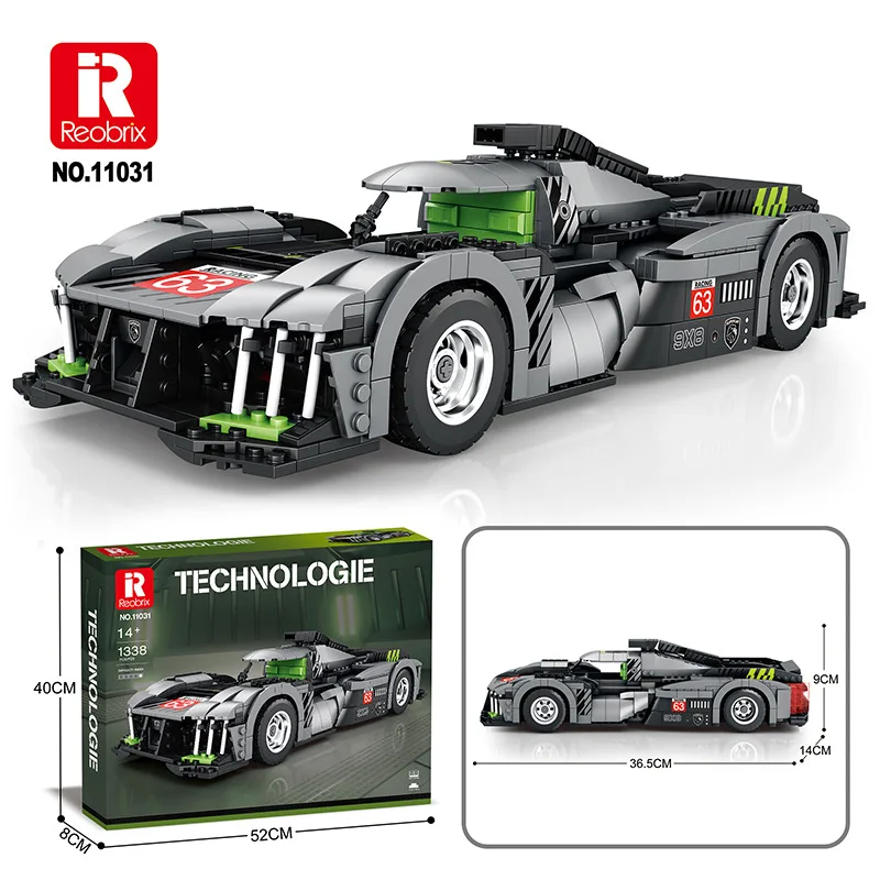 Reobrix11031 Supercar 9X8 racing building block model puzzle assembling a boy gift toy