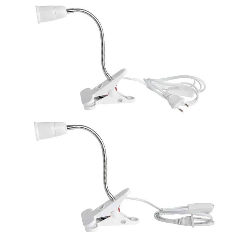 

360 Degrees Flexible Desk Lamp EU/US Plug Holder E27 Base Light Socket with On Off Switch Bulb Holder