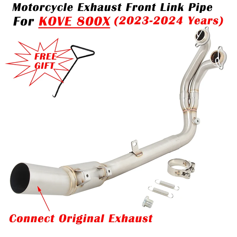 

Slip On For KOVE 800X Adventure RALLY Pro 2023 2024 Motorcycle Exhaust Escape System Front Link Pipe Connect Original Muffler