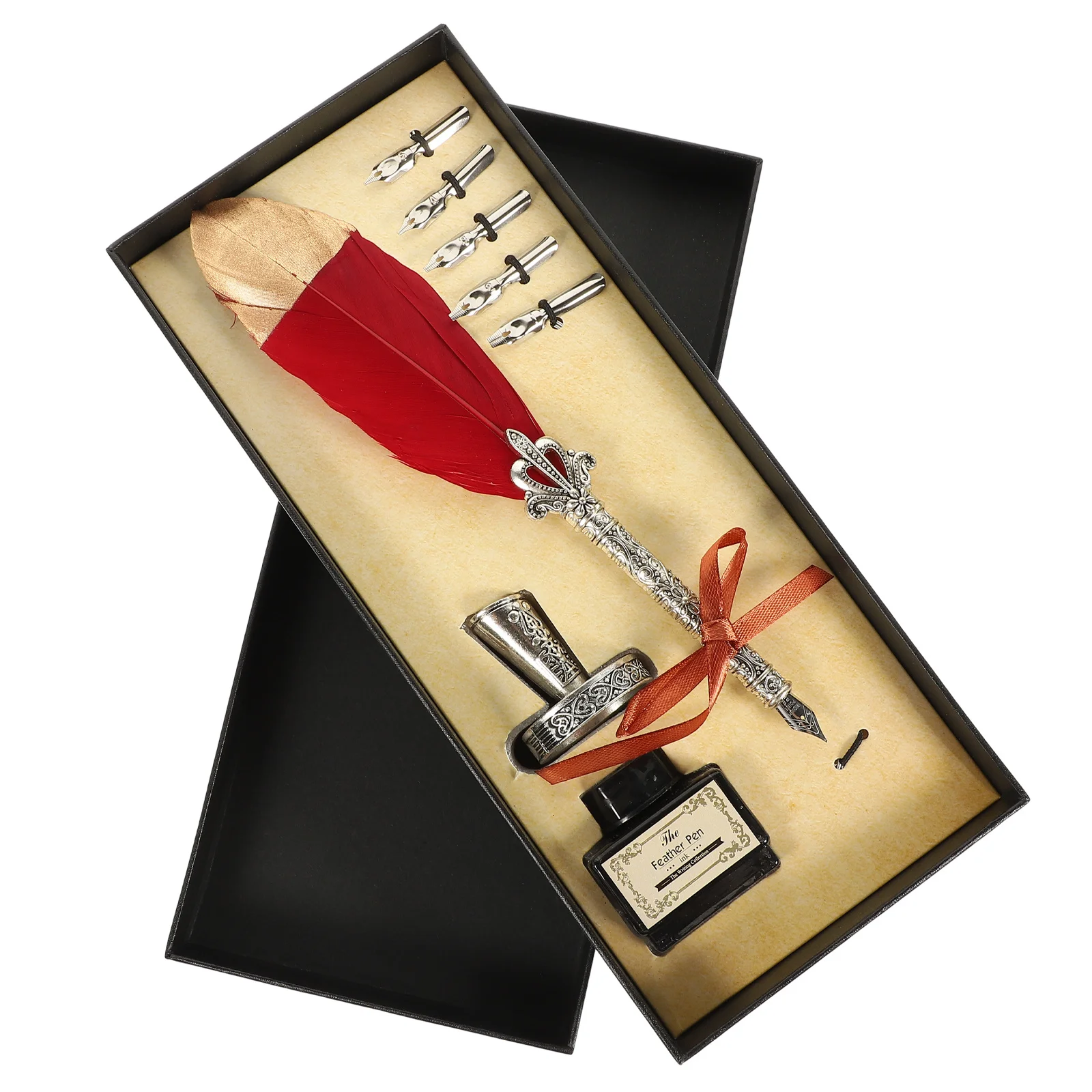 

1 set 1 Set Quill Pen Ink Kit Vintage Style Calligraphy Dip Pen Set For Writing Practice Office Decor Student Stationery Gift