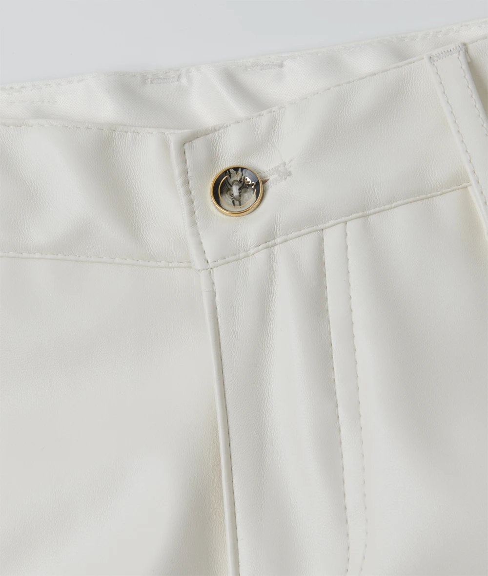 Herren-Lederhose, schmale Passform, Stretch, modische PU-Lederhose, Nachtclub, Party- und Tanzhose, dünn – Detail 4