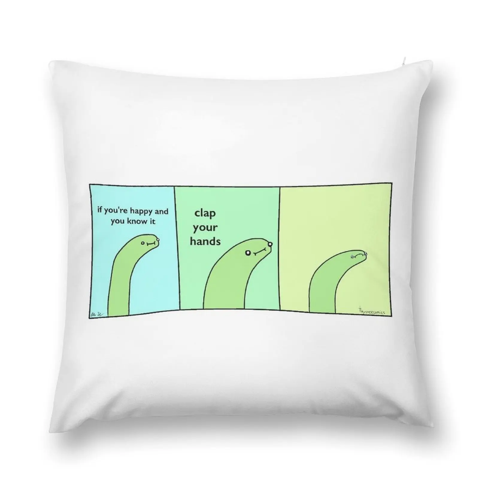 Clap Your Hands - Tiny Snek Comics Throw Pillow Luxury Living Room Decorative Cushions Cushions Home Decor Custom Cushion pillow