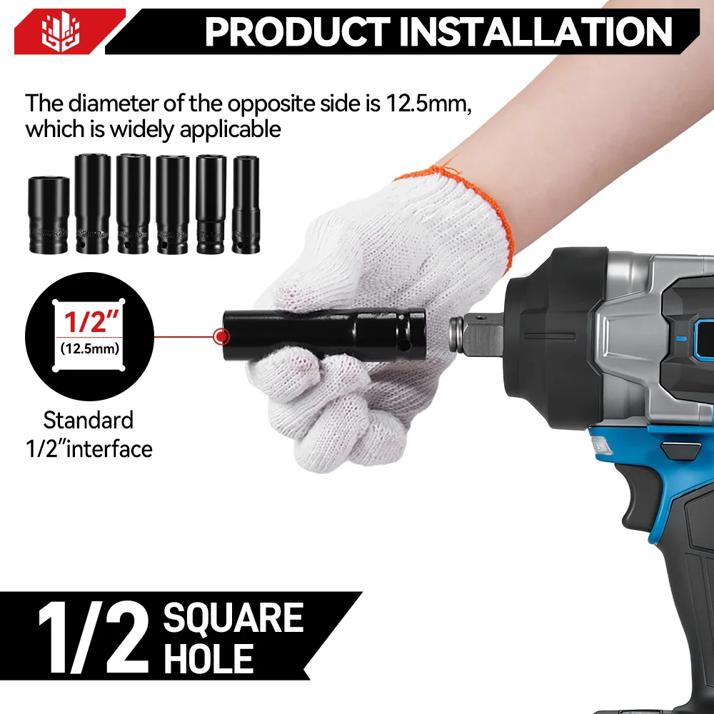 ONEVAN 2800N.M Brushless Electric Impact Wrench 1/2 inch Cordless Screwdriver Wrench Power Tools For Makita 18V Battery Pin
