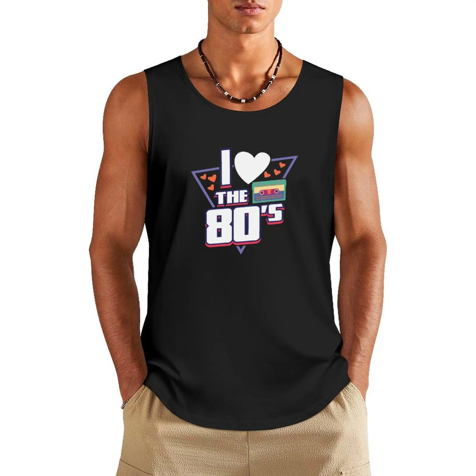 

I Love 80s Eighties Fancy Dress Theme Party Gift Tank Top Men's sleeveless t-shirt cotton t-shirts man clothes for men summer