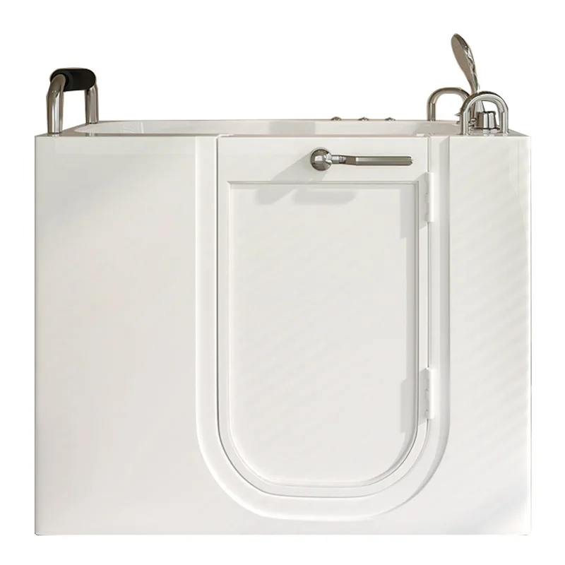 The elderly barrier-free side door walk-in bathtub household sitting deep bubble acrylic small apartment massage bath