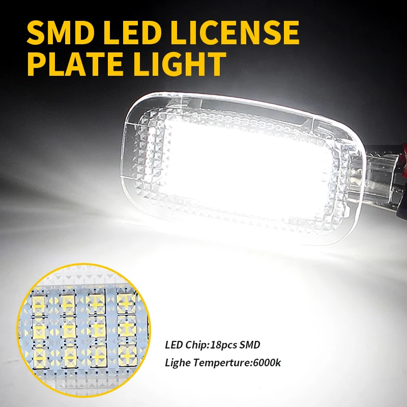 2Pcs White LED Luggage Compartment Interior Light Vanity Mirror Courtesy Door Lamp For Benz W169 W204 W212 W221 W216 A2218200401