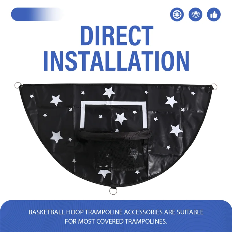 B93B-Trampolino Set canestro da basket Mini canestro da basket per bambini Accessorio da basket con protezione solare impermeabile