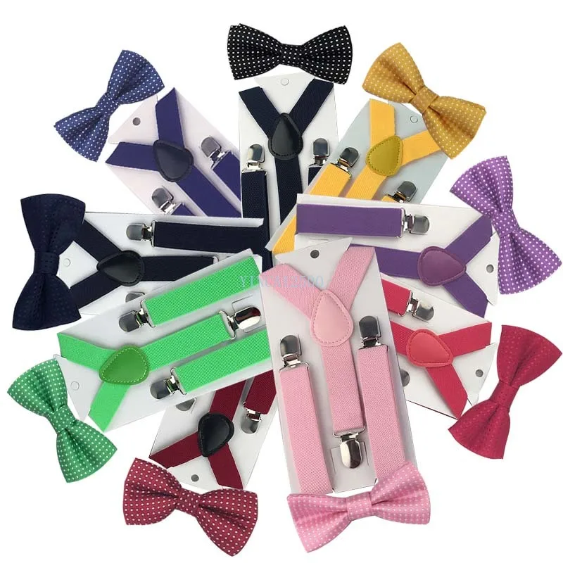 2Pcs Tie Suspenders Children Necktie Kid Christmas Vintage school Hot Wedding Lovely Clothing Accessories MJ33